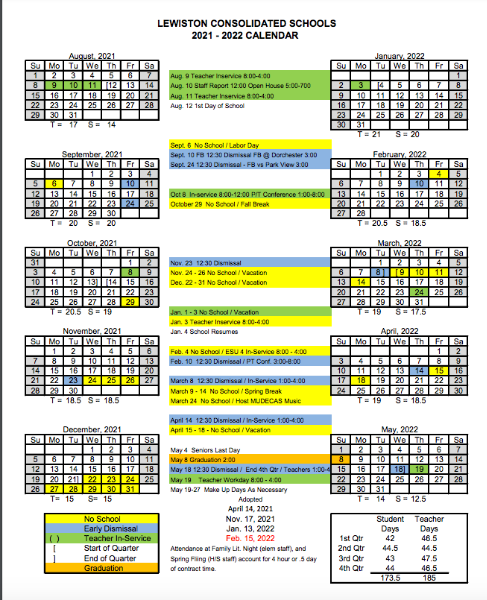 Master Calendar 02/17/2022