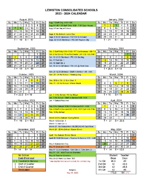 Lewiston School - 23-24 Master Calendar